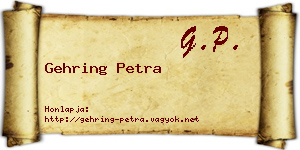 Gehring Petra névjegykártya